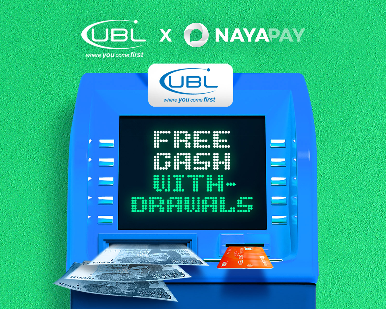 Enjoy 5 FREE withdrawals every month at UBL ATMs